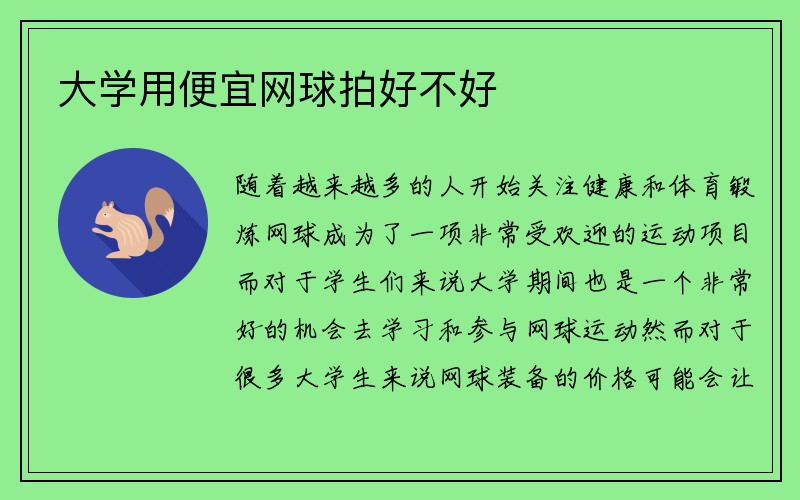 大学用便宜网球拍好不好