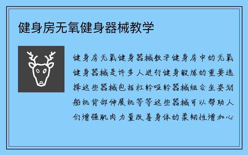 健身房无氧健身器械教学